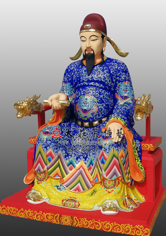 銅雕彩繪文昌帝君側面塑像 銅雕彩繪文昌帝君側面塑像